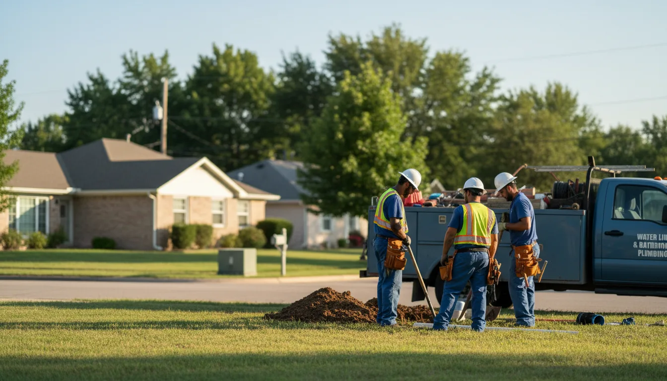 Residential water line and bathroom plumbing service in Waldron, IN